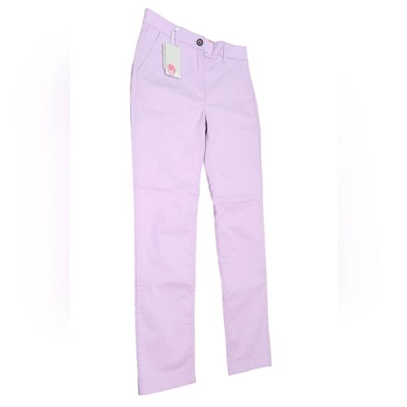 Boden Pants Chinos Straight Leg High Rise Cotton Stretch Pink Purple 2 NWT - Picture 2 of 9